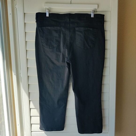 NYDJ Marilyn crop jeans black denim sz 14 - Picture 4 of 10